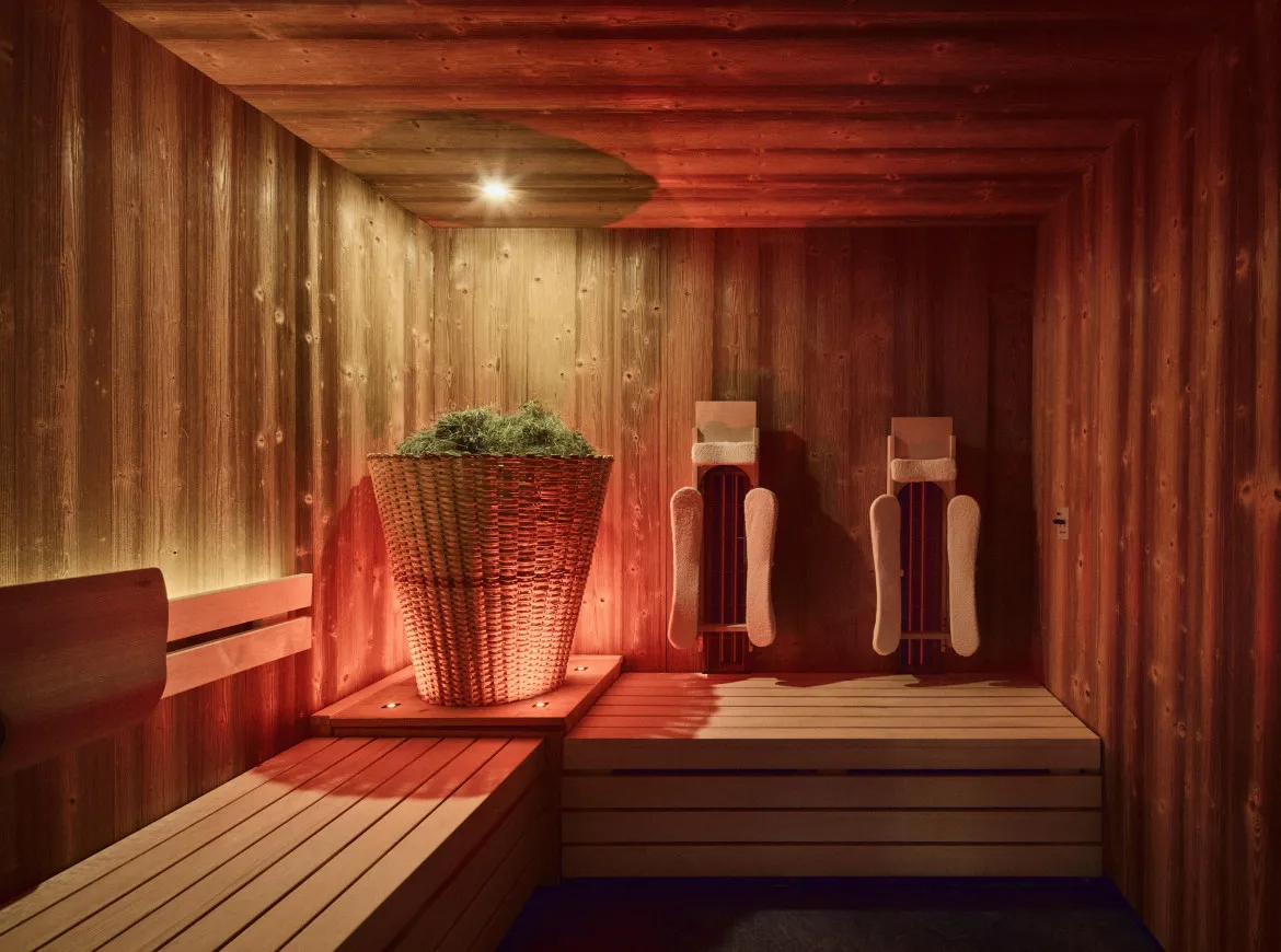 Sauna nell’area wellness dell’Hotel Mesdí ad Arabba.